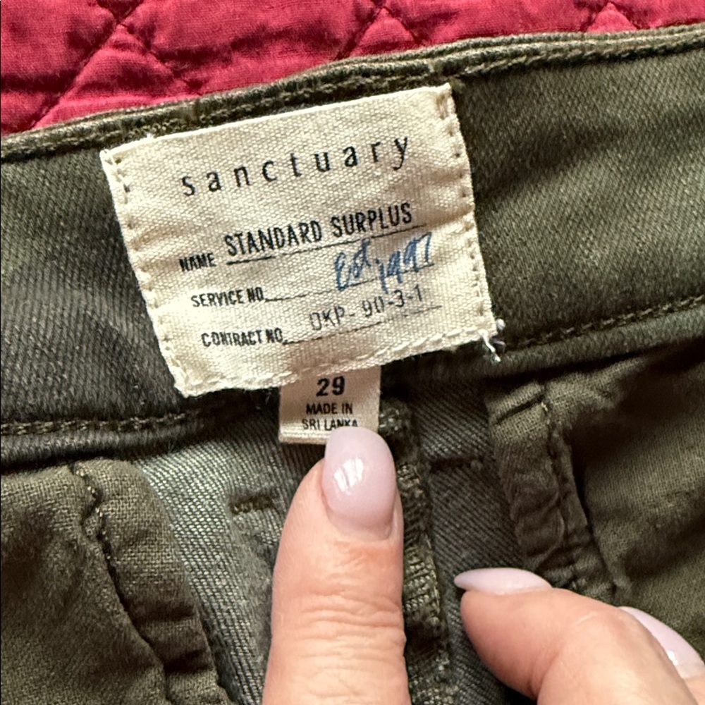 Sanctuary Olive Green Utility Pants
